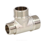 Тройник латунь никель переходной Ду 15х20х20 (1/2"х3/4"х3/4") НР/НР/НР VALFEX VF.131.N.034