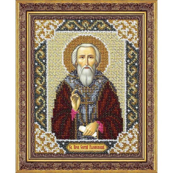 Набор для вышивания бисером Паутинка, Св. Преп. Сергий Радонежский 14х18 см, 618470
