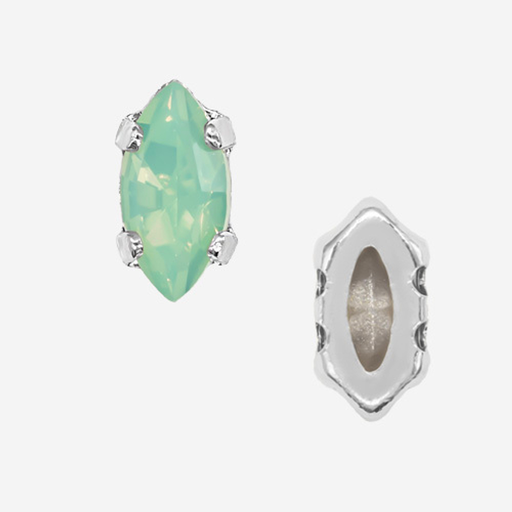 Кристалл Маркиз (Marquise Fancy Stone) в цапах, оттенок "Тихоокеанский Опал"/"Pacific Opal", 8*4мм, родирование
