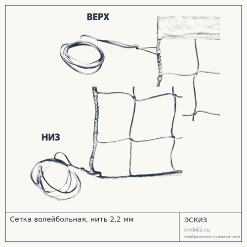Сетка волейбольная, нить 2,2 мм — от 3 900 ₽