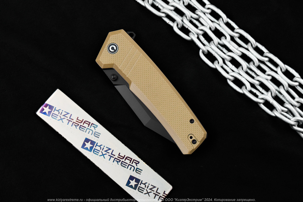 Нож Civivi Bhaltair C23024-2 сталь 14C28N Black рукоять Tan Coarse G10