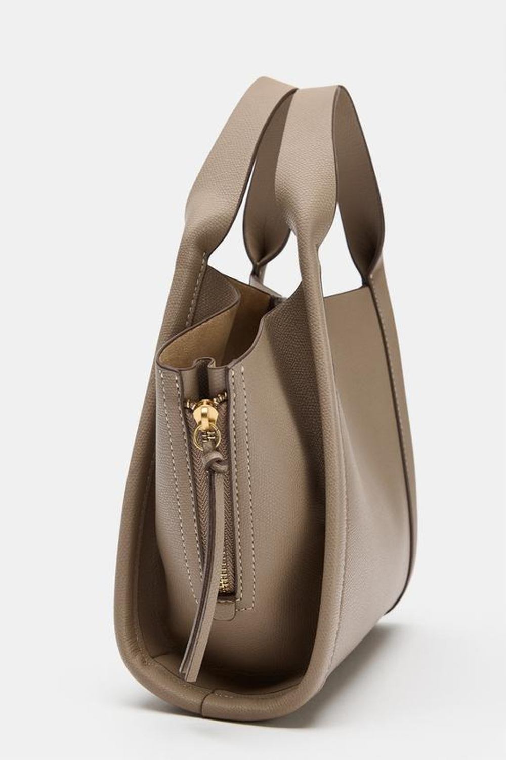ZARA СУМКА CITY С ПЛЕЧЕВЫМ РЕМНЕМ, СЕРО-КОРИЧНЕВЫЙ