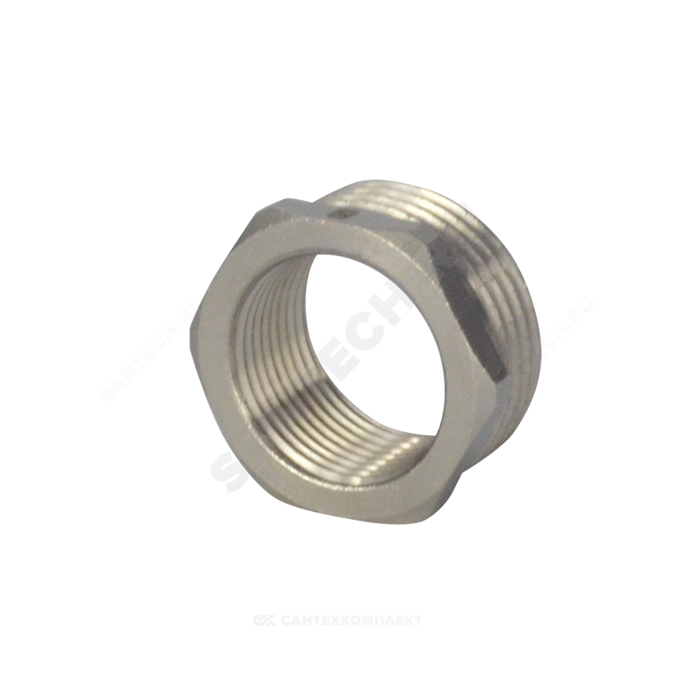 Футорка латунь никель Ду 32х25 (1 1/4"х1") НР/ВР SantechSystems
