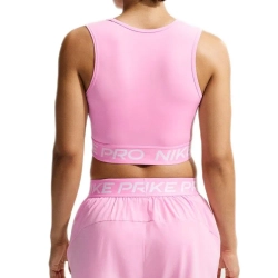 Топ теннисный Nike Pro Dri-Fit Cropped - pink rise/white