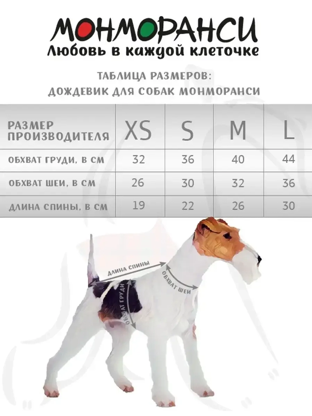 Дождевик для собак мелких средних пород