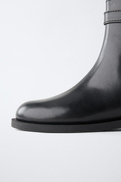 ZARA БОТИНКИ С ПРЯЖКОЙ, ЧЕРНЫЙ