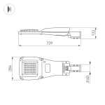 Светильник OXOR-GRES-739х286-120W Day4000 (GR, 150x80 deg, 230V) IP66 (Arlight, -)