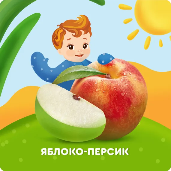 Пюре Агуша Яблоко-персик с 5 мес 90 г