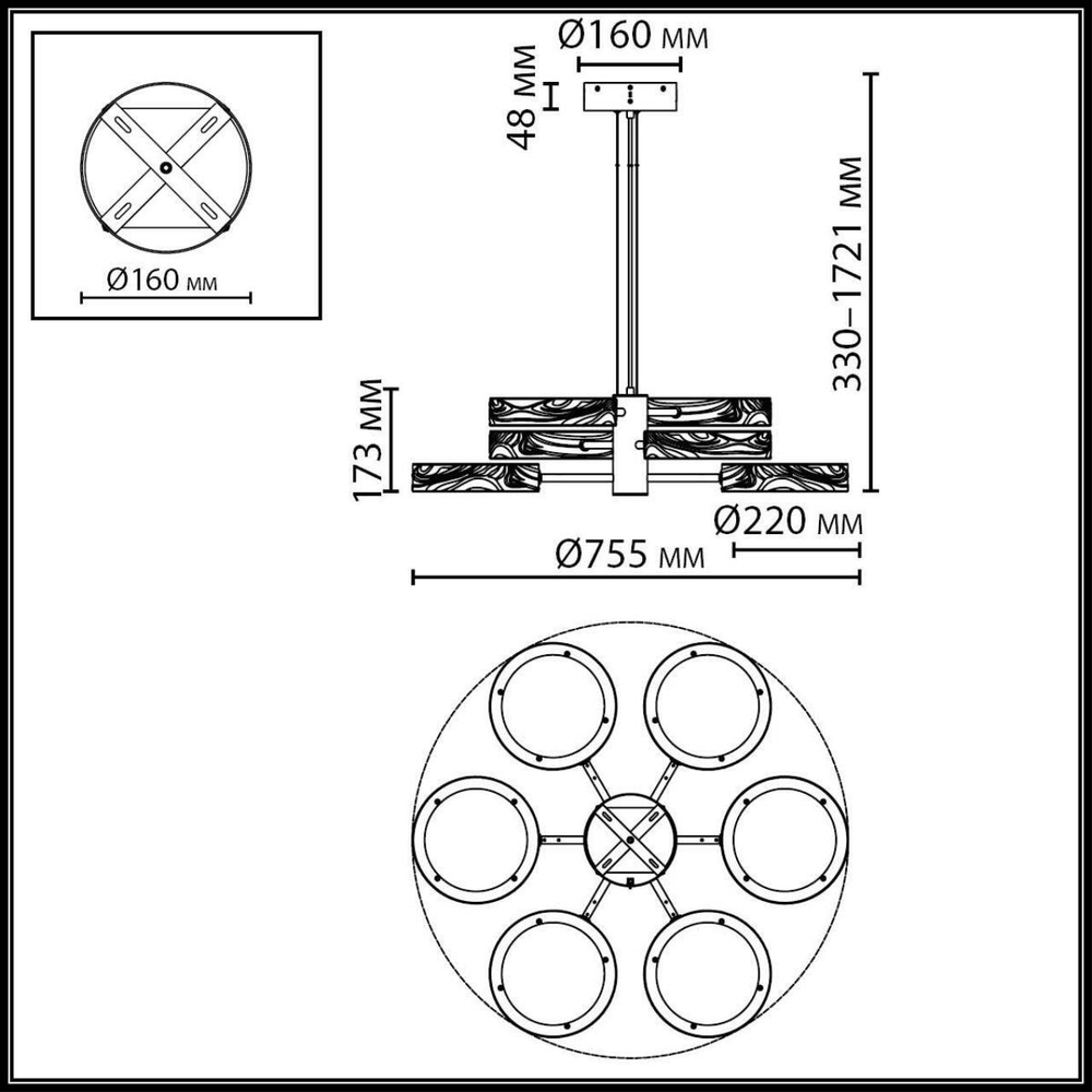 Подвесная светодиодная люстра Odeon Light RIVIERA 5450/99L