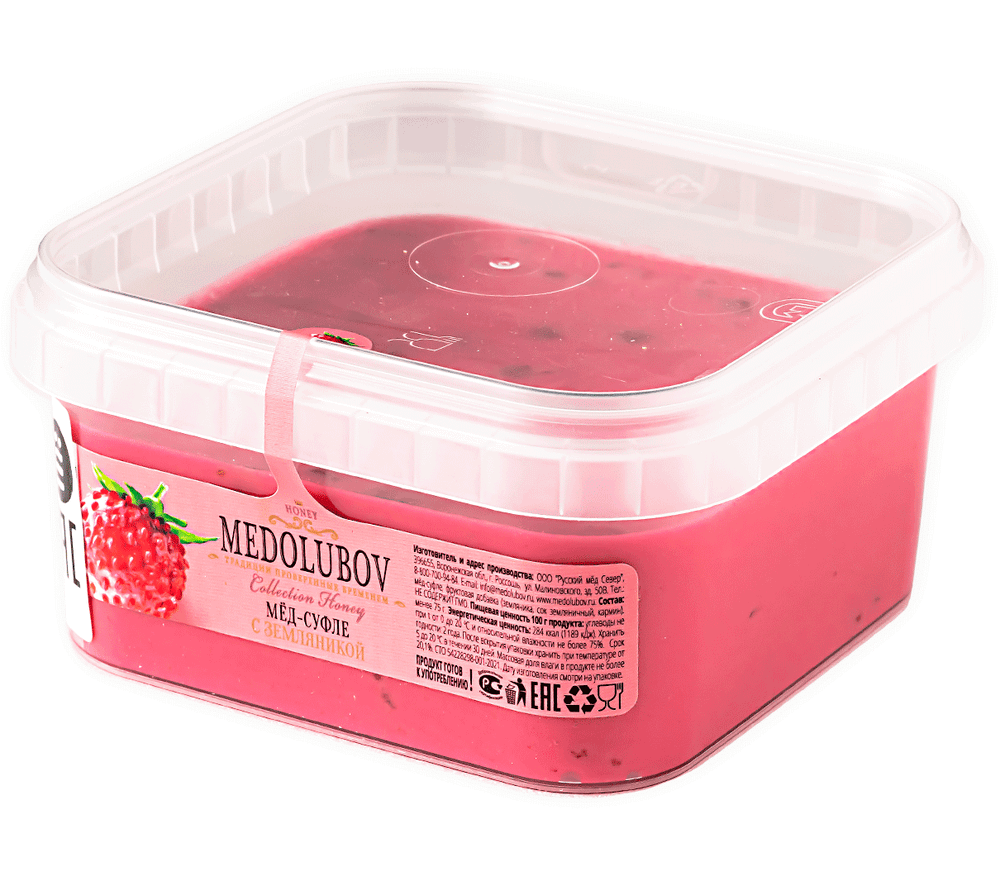 Медовое суфле с земляникой Медолюбов BOX 650 мл