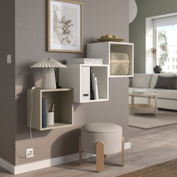 IKEA EKET  (ИКЕА ЕКЕТ)  -  Комбинация настенных шкафов - бежевый/белый 105x35x70 см
