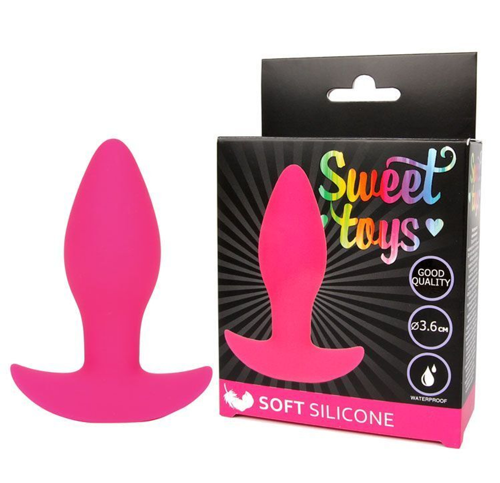 Розовая анальная втулка Sweet Toys - 8,5 см. (Цвет: розовый)