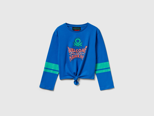 Benetton Футболка из 100% хлопка c принтом «Stranger Things», синий