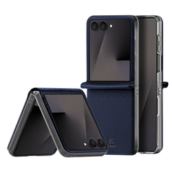Чехол синего цвета из кожи для Samsung Galaxy Z Flip 8, серия Bril Series Case от Dux Ducis