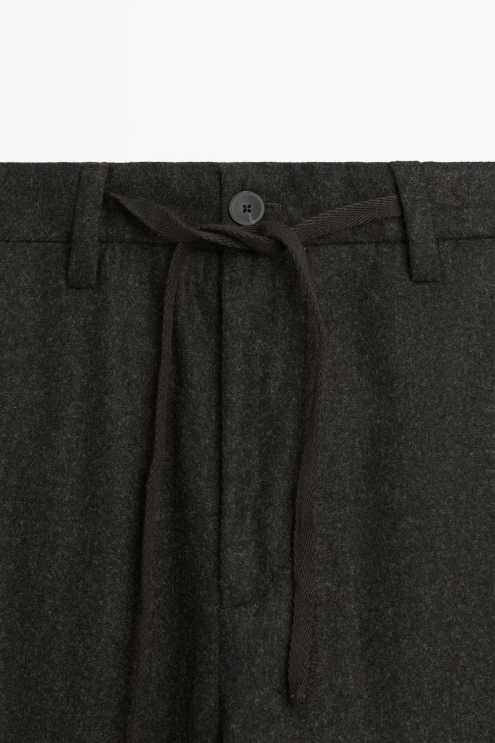 Massimo Dutti Брюки из смесовой шерстяной фланели, коричневый