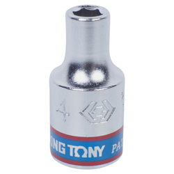 KING TONY (233504M) Головка торцевая стандартная шестигранная 1/4", 4 мм