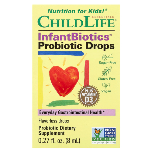 ChildLife Essentials, InfantBiotics, пробиотик, в жидкой форме, 2,6 млрд, 10,5 мл (0,36 жидк. унции) (2,6 млрд КОЕ в 8 каплях)