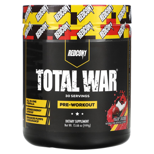 Redcon1, Total War®, предтренировочный комплекс, со вкусом кокоса и вишни, 444 г (15,66 унции)