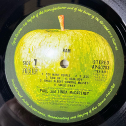 Винтажная виниловая пластинка LP Paul And Linda McCartney Ram (Япония 1973) (Без Оби)