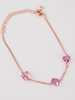 Браслет Миражи с розовыми кристаллами-кубиками Swarovski