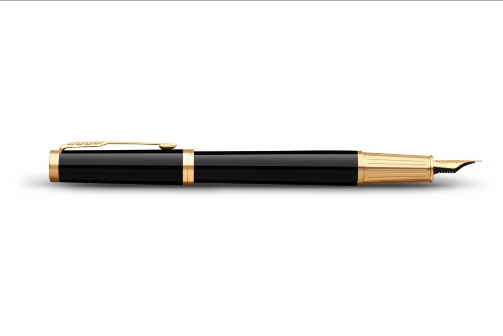 Перьевая ручка Parker "Ingenuity Black GT" перо: F, цвет чернил: blue/black, в подарочной упаковке.