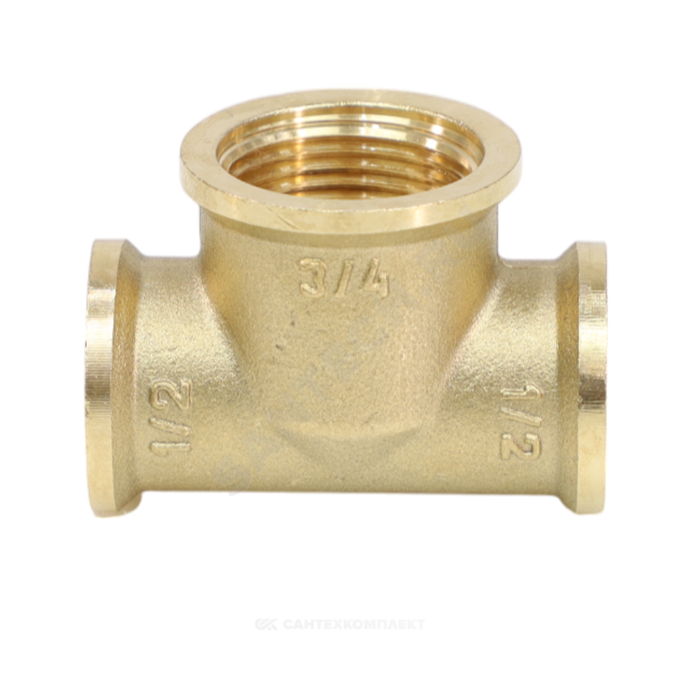 Тройник латунь переходной Ду 25х20х25 (1"х3/4"х1") ВР VALFEX VF.750.L.100.034.100