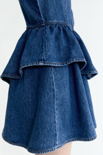 Джинсовое платье с юбкой клёш — Синий деним — H&M 1322249