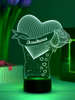 Ночник "Сердце с именем Эльдана" - любимой девушке