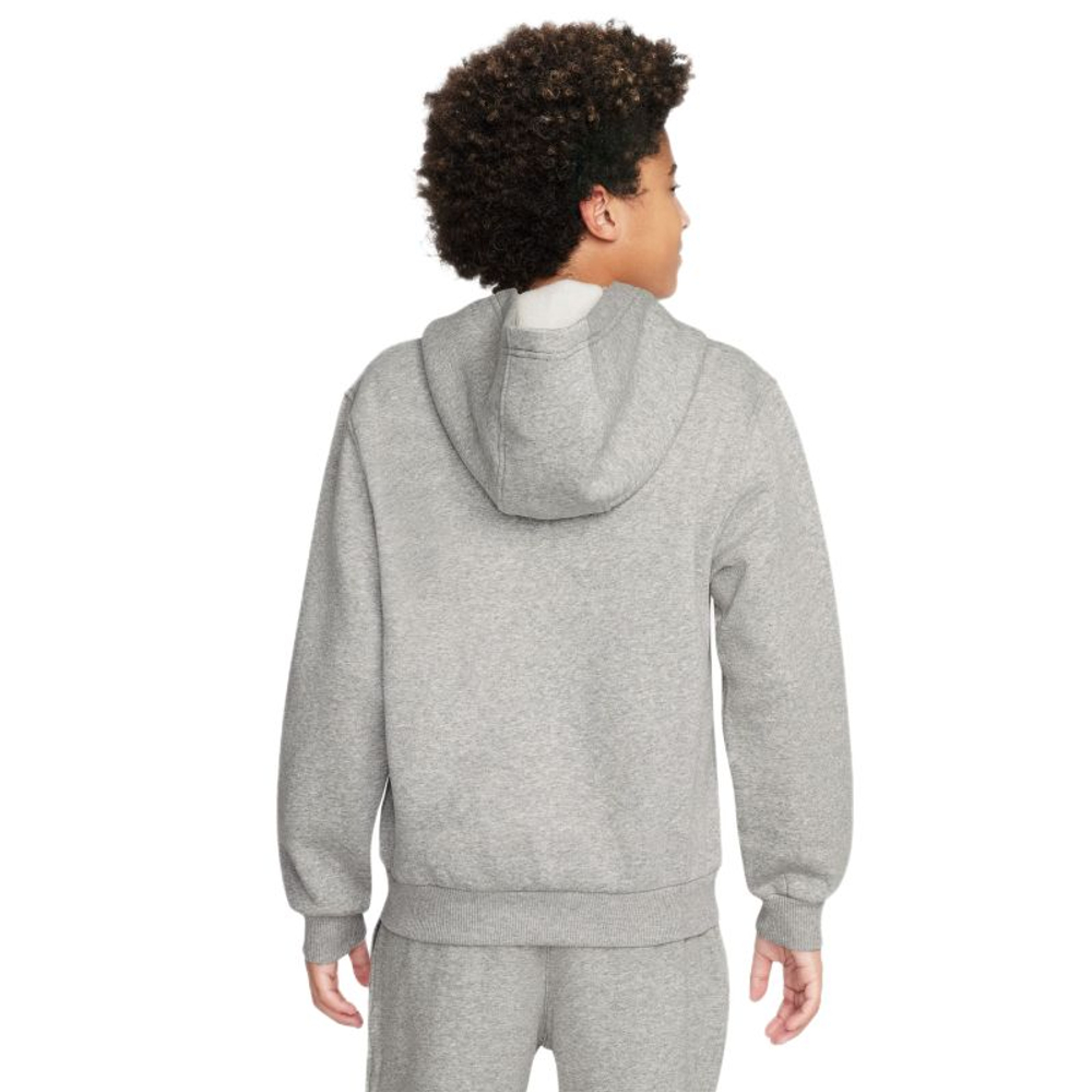 Детская кофта Nike Club Fleece Full-Zip — dark grey heather/white