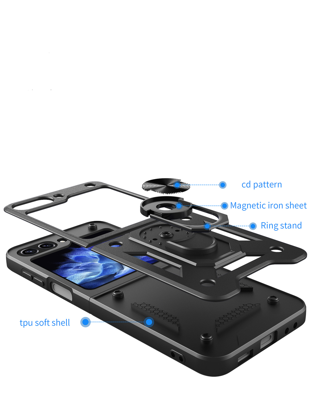 Чехол с кольцом Bumper Case для Samsung Galaxy Z Flip 6