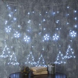 Электрогирлянда Luazon Lighting Бахрома, 2.4 х 0.9 м, "Ёлки", 8 режимов, свечение белое