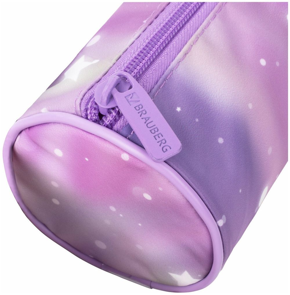 Пенал-тубус BRAUBERG, с эффектом SOFT TOUCH, полиэстер, "Stars2, 22х8 см, 270059