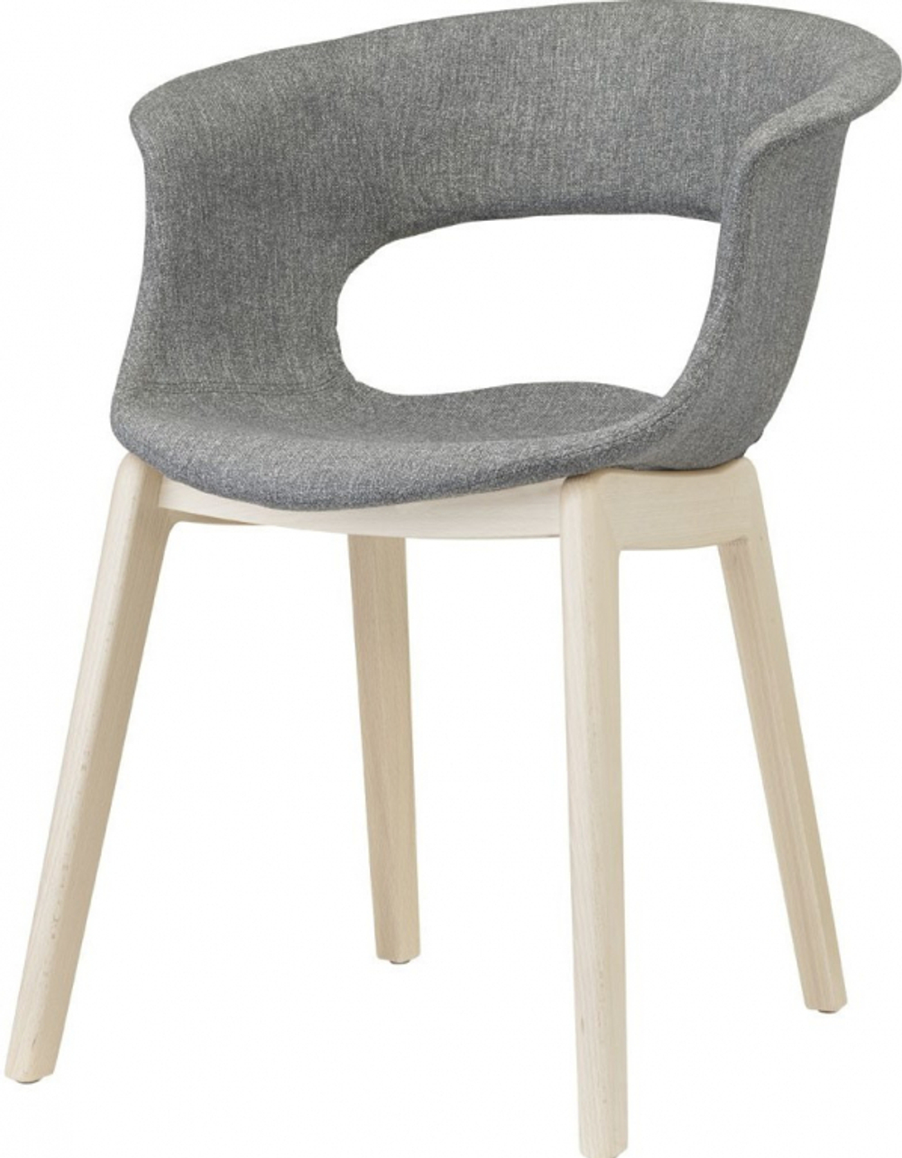Кресло с обивкой Scab Design Natural Miss B Pop, натуральный бук, серый