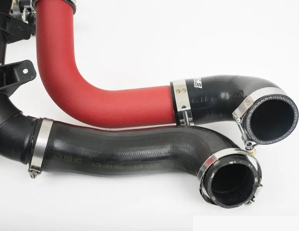 Пайп кит ECS Tuning Volkswagen, Audi, Seat, Skoda, Cupra MQB Gen3/Gen4 1.8/2.0T High Flow Turbo Outlet Pipe Kit - Wrinkle Red