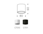Корпус светильника накладной для насадок D70mm C7511 SBK черный песок D80*H60mm MR16 GU5.3