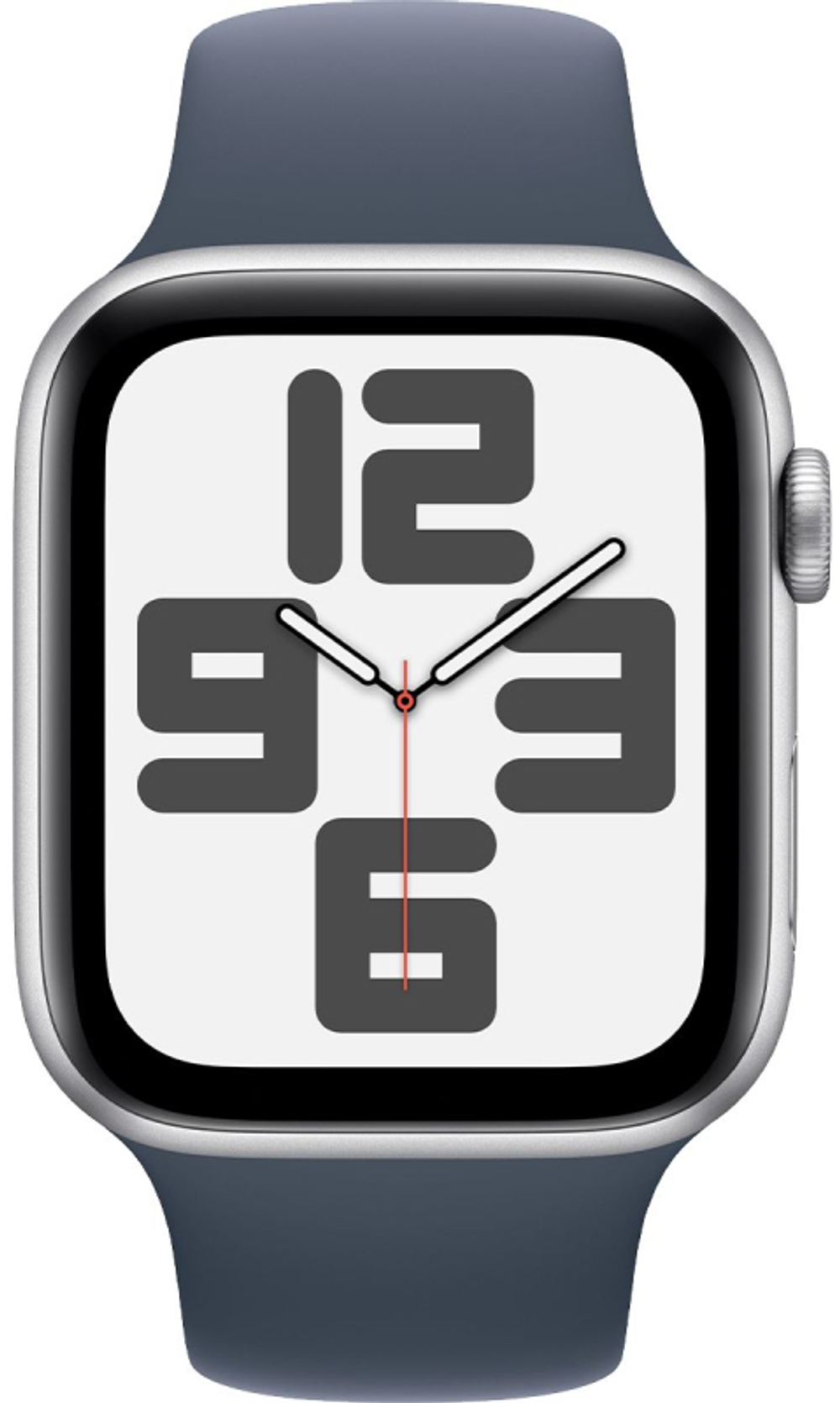 Apple Watch SE 2 (2024), 44 мм, Умные часы Корпус из алюминия цвета Серебро, спортивный ремешок Штормовой синий