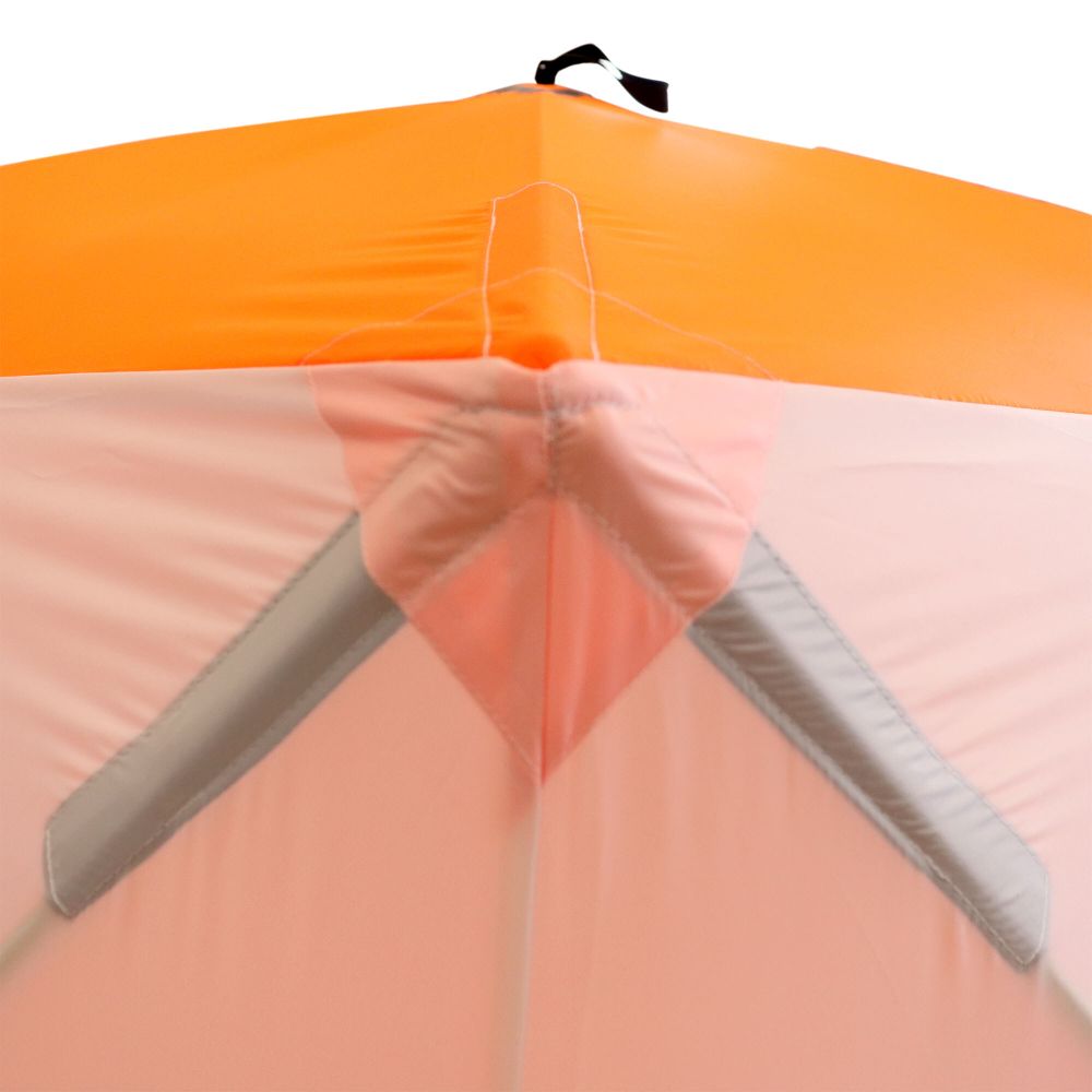 Палатка зимняя куб СЛЕДОПЫТ 1,5 х1,5 м, Oxford 210D PU 1000, S по полу 2,2 кв.м, цв. оранжевый/бел