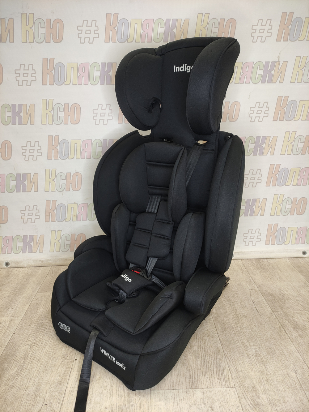 Автокресло детское Indigo Winner Isofix группа 1/2/3 (9-36) черный