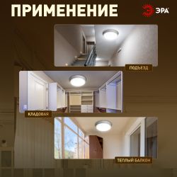 Светильник ЖКХ светодиодный ЭРА SPB-301-0-4K-20 IP40 20Вт 4000К D180 круглый накладной | Светильники ЖКХ IP40 и IP44