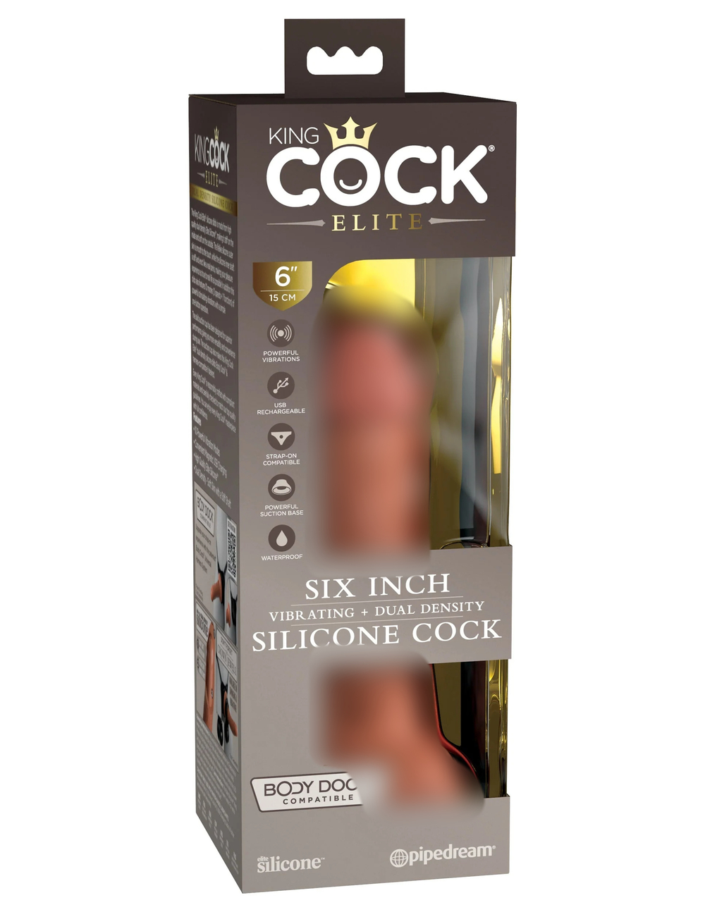 Вибратор KC Elite 6" Vibrating Silicone Dong - Tan Pipedream 577622PD