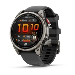 Fenix 8 Pro - 47 мм, AMOLED (серебристо-серый, графитово-черный силиконовый ремешок)