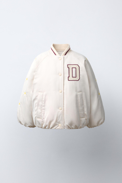 ZARA БОМБЕР С ВЫШИВКОЙ DAISY © DISNEY, ЭКРЮ