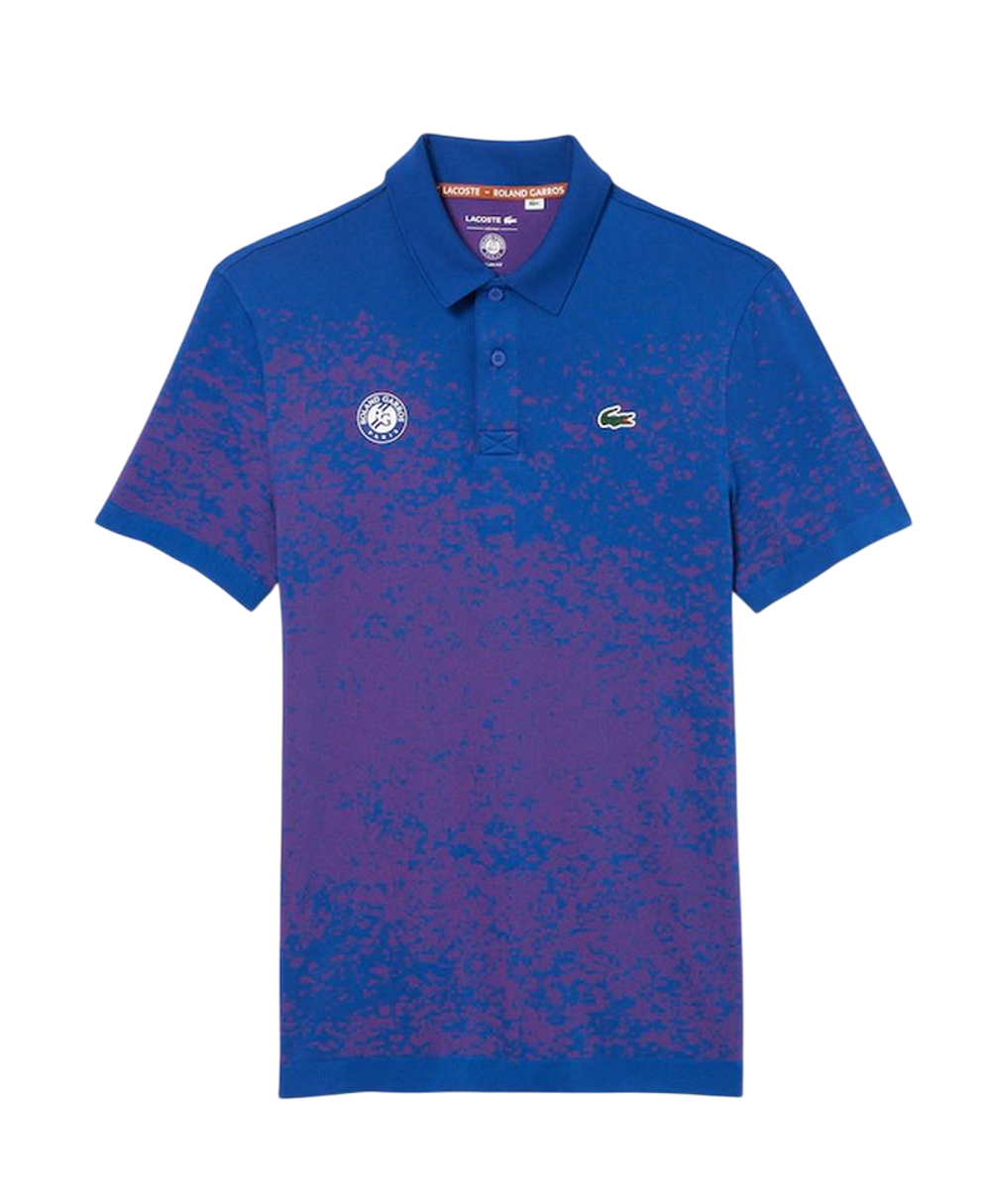 Мужское теннисное поло Lacoste Slim Fit Roland-Garros Edition Sport Polo - синий/розовый