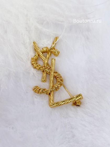 Брошь СЛ золотистая витая