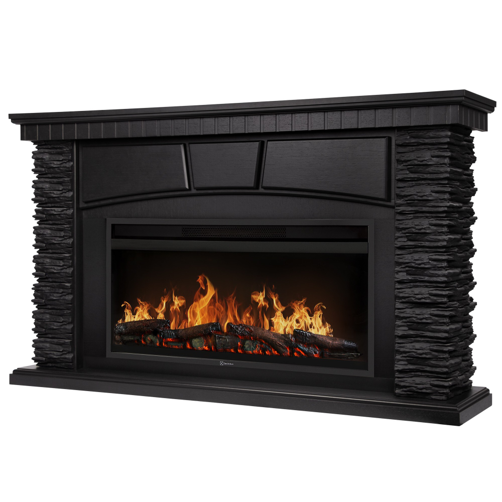 Каминокомплект: Очаг Electrolux EFP/P-4220LS, портал Porto 42/40/36 камень чер. шп. венге