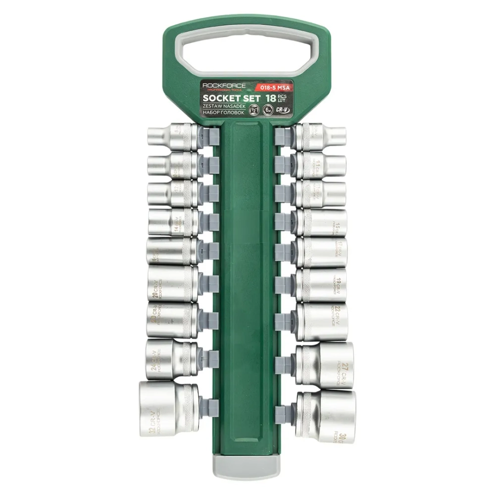 Головки, набор 18пр., 1/2''(6гр.) RockFORCE RF-018-5 MSA