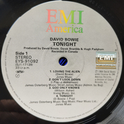 Винтажная виниловая пластинка LP David Bowie Tonight (Japan 1984) (Obi) Blue Jean