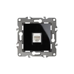 Розетка ЭРА Серия 12 12-3107-06 информационная RJ45 IP20 чёрный | Эра 12