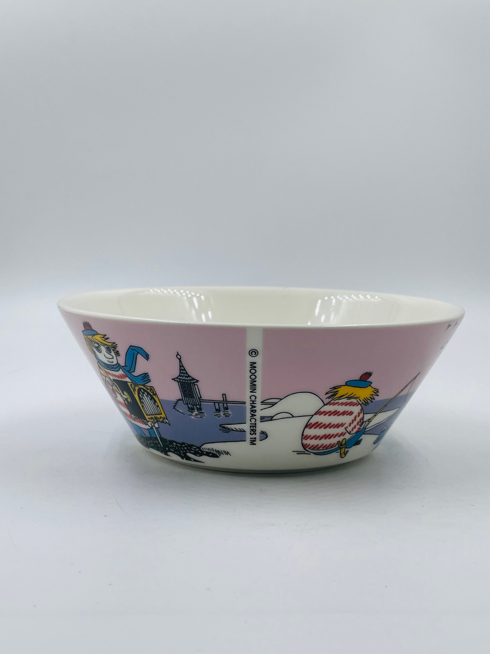Тарелка глубокая Moomin Arabia "Tuu-tikki", розовая, фарфор Vitro, 15 см
