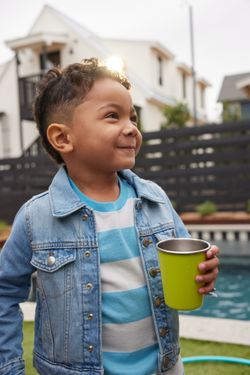 Детский стакан одностенный Klean Kanteen Kid Cup Straw Lid 10oz (296 мл) Peach Parfait с трубочкой
